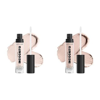 wet n wild Mega Last Incognito All-Day Full Coverage Liquid Matte Concealer Bundle, Fair Beige & Light Beige, 0.18 Ounce Each
