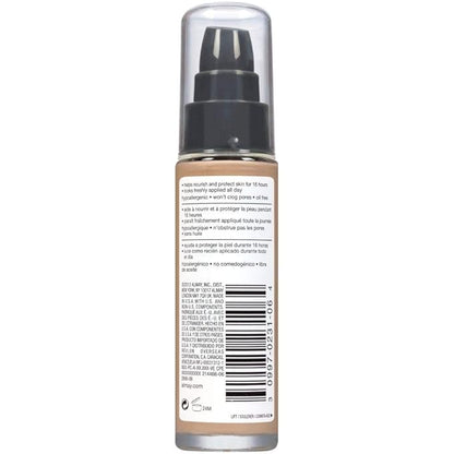 Almay Liquid Foundation, Truly Lasting Color, Long Wearing Natural Finish, Vitamin E and Lemon Extract, Hypoallergenic, Cruelty-Free, Dermatologist Tested, 260 Sand, 1 fl oz