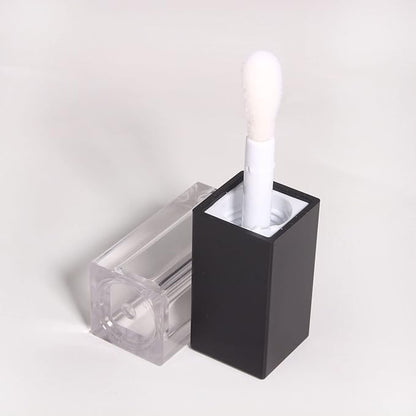 24pcs 5ml Empty square black lipgloss tubes bulk wholesale with big wand lipgloss containers