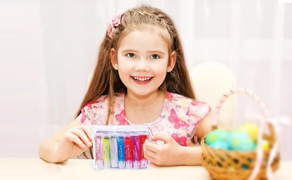 M&U Sparkle Lip Gloss Set with Handbag, 7Pcs Assorted Flavors Hydrating Lip Balm Party Favor Make-up for Kids and Teens Ages 5+