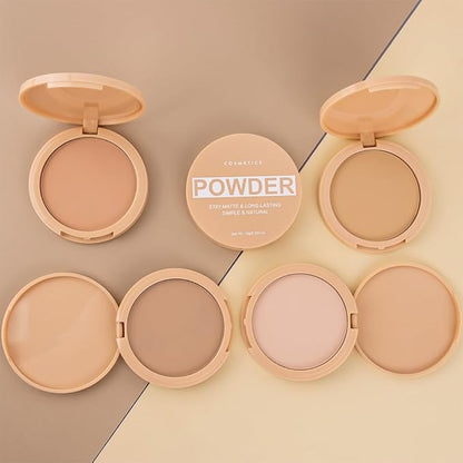 Pressed Matte Face Powder Makeup & Setting Powder for Poreless Wrinkle Blurring Contour Concealer Finishing,Lightweight,High Coverage,Shine Control (Warm Nude-Matte-01, 1.71OZ (Pack of 1))