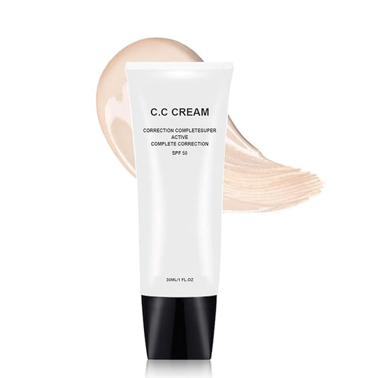 Cc Cream Self Adjusting for Mature Skin,Skin Tone Adjusting Primer SPF 50,Cosmetics Foundation Cream Colour Correcting for Older Women (lvory)