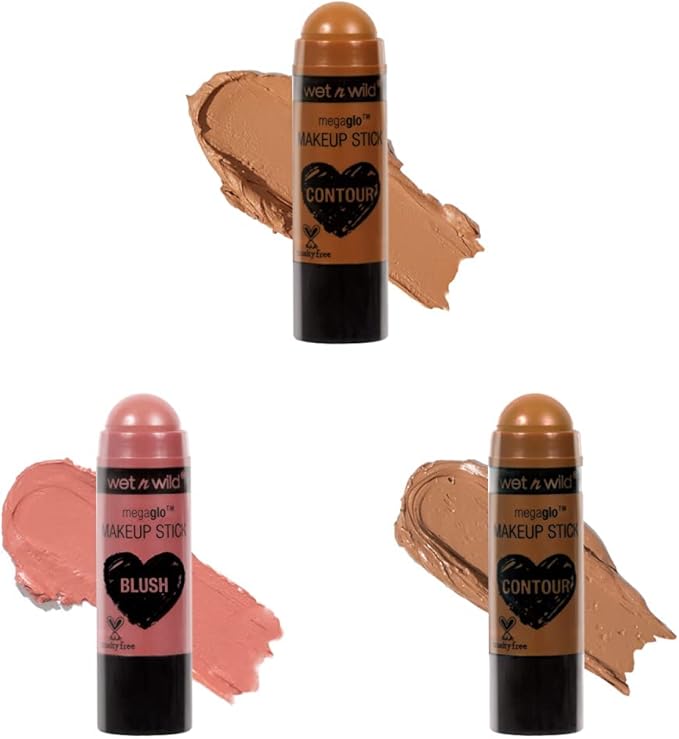 Wet n Wild MegaGlo Makeup Stick Conceal and Contour Brown Call Me Maple, Blush Pink Floral Majority, Where's Walnut? 1.4 Ounce, 3.5 Ounce, 1.1 Ounce, 805, 803, 806