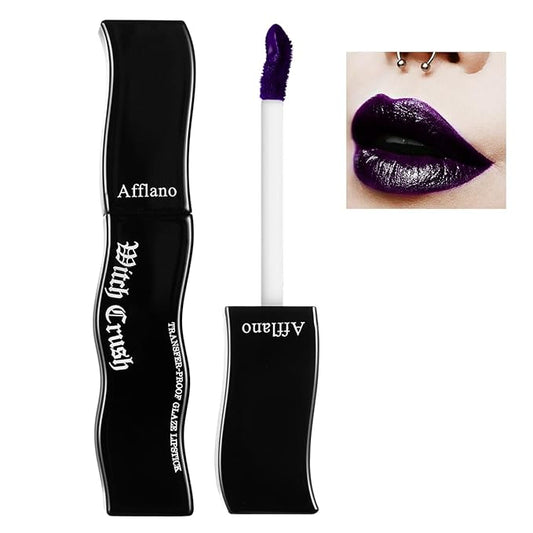 Purple Gothic Lip Gloss - Long-Lasting, Waterproof & Non-Sticky | Moisturizing, High Pigmented Vegan Lip Gloss for Bold Cosplay, Vampire & Halloween Makeup