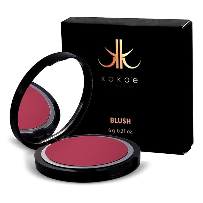 Koko'e Cosmetics Blush powder Makeup, Fresh Glow & Long-Lasting, face makeup (Raspberry)