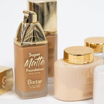 Sistar Super Matte Foundation Perfecting Liquid Foundation Full Coverage Control Shine Weightless Longwearing 30 mL / 1 fl. oz. (Almond)