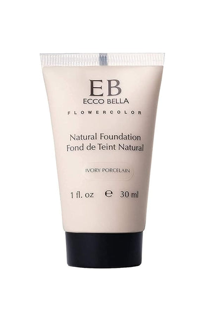 Ecco Bella Liquid Foundation Makeup - Lightweight, Buildable Coverage - Hydrating Foundation - Clean Foundation Makeup, Vegan - Protects & Hydrates Skin - Ivory Porcelain