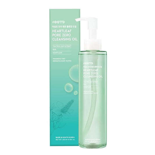Deep Cleansing Oil Makeup Remover for Face, Heartleaf BHA Tea Tree Mild Soothing Pore Tightening Blackhead Care. Heartleaf Pore Zero Cleansing Oil 200ml 6.76 Fl. Oz.