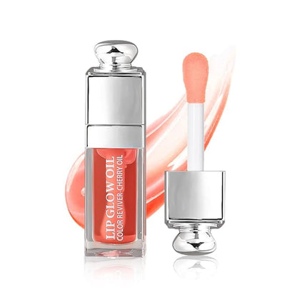 Hydrating/Moisturizing Lip Glow Oil Gloss Transparent Toot Lip Oil Tinted Non-Sticky Nourishing Long Lasting Repairing Lightening Lip Lines and Dry Lips Lip Care Products (PINK) 0.2 OZ