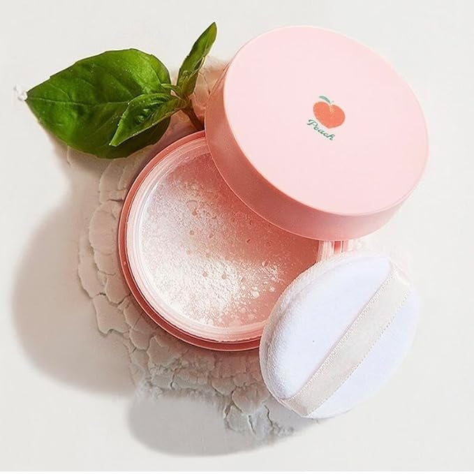 Peach Cotton Multi Finish Powder 5g/0.17oz - Korean Peach Extract Sebum Control Face Powder Silky Setting Powder for Oily Skin & Soft Korean Skin Care Gift Travel Essential