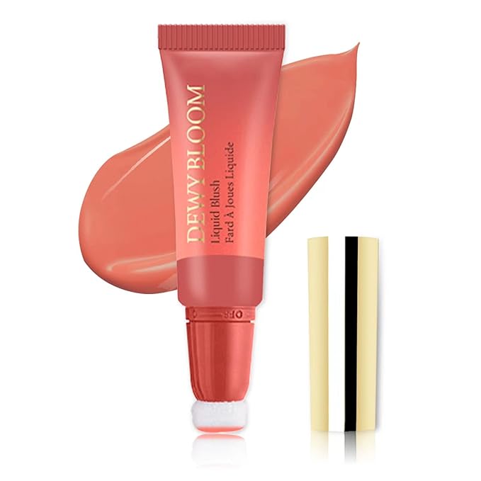 Blush Beauty Wand, Liquid Face Contour With Cushion Applicator, Smooth Cream Natural Matte Finish, Lightweight Blendable Stick Makeup for Cheek, 102 Coral