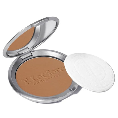 T.LeClerc Rice Compact Powder – Anti-Aging Pressed Powder with Brown Rice Ferment – Long-Lasting Natural Matte Finish – Moisturizing | Non-Comedogenic Face Powder (CARAMEL, 9G)