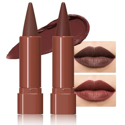 Sculpting Matte Lip Liner pencil,Gradient Matte Lipstick Crayon,Smooth Creamy Texture lip Pencil, Waterproof Smudge Proof Lipstick Pencil,Highly Pigmented Lip Makeup,Vegan Beauty.05#+08#