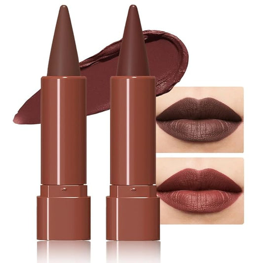 Sculpting Matte Lip Liner pencil,Gradient Matte Lipstick Crayon,Smooth Creamy Texture lip Pencil, Waterproof Smudge Proof Lipstick Pencil,Highly Pigmented Lip Makeup,Vegan Beauty.05#+08#