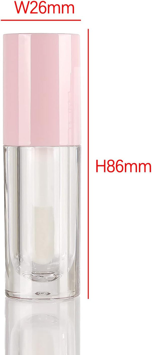 COSIDEA 14pcs Empty 6ml big doe foot wand Chunky lip gloss tubes for DIY lipgloss,Pink round lipgloss containers tubes with thick wand (Pink)