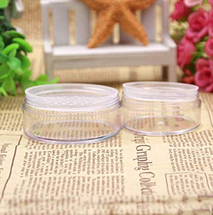 2PCS 30ML(1 oz) Plastic Loose Powder Compact Container DIY Makeup Powder Case, Empty Reusable Portable Loose Powder Container/Travel Powder Kit