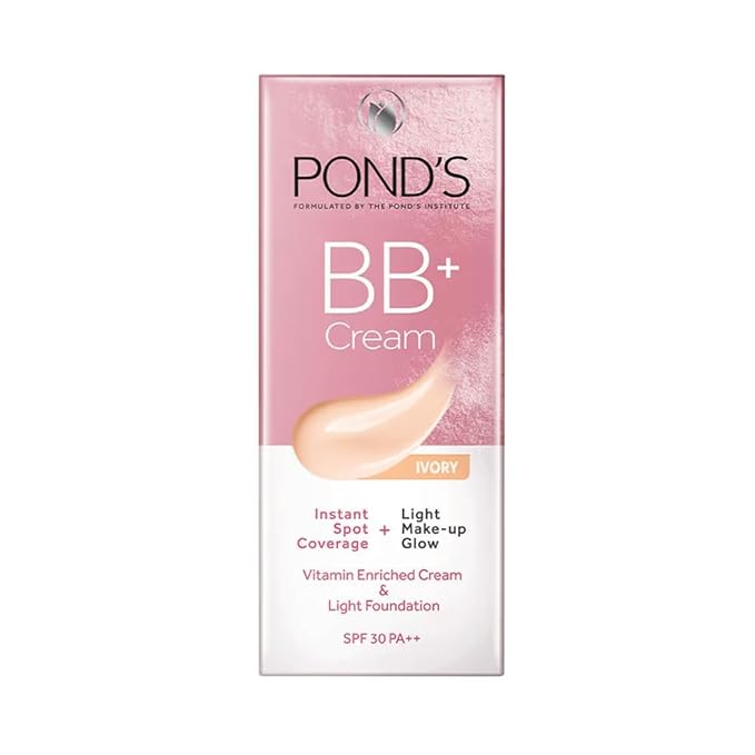 POND-S BB+ Cream, Lightweight Natural Foundation, Ivory, All Skin Types 30g (Pack of 2)