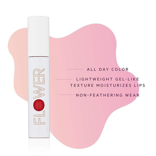 FLOWER BEAUTY By Drew Barrymore Bitten Lip Stain - Long-Lasting Color - Hydrating + Water-Based Formula - Gel-Like Texture - (Saucy)