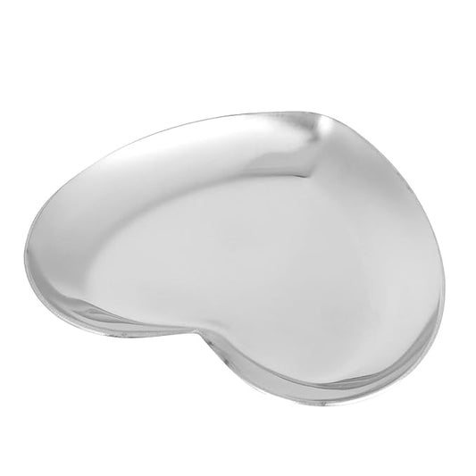 Nail Palette, Nail Palette Nail Palette Heart Shaped Art Palette Stainless Steel Palette Makeup DIY Paint Color Mixing Tray Nail Art Palette Resin(Silver)