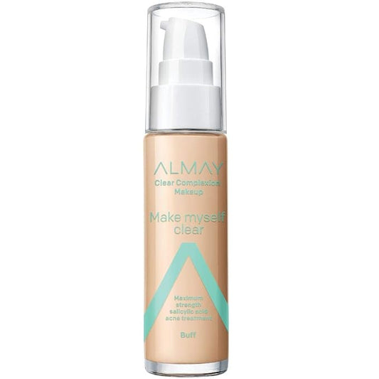 Almay Foundation, Acne Face Makeup with Salicylic Acid, Face Makeup with Skincare Ingredients, Matte Finish, Hypoallergenic, Cruelty Free, Dermatologist Tested Foundation, 200 Buff, 1 Oz