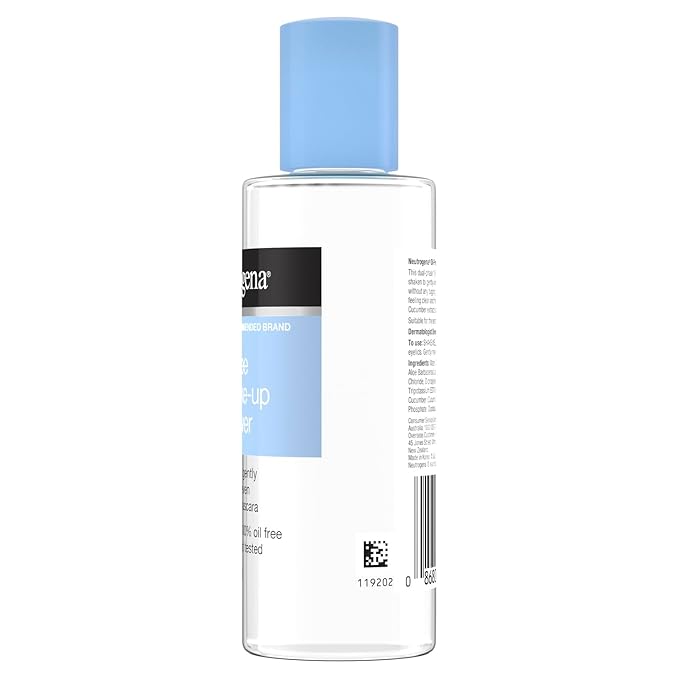 Neutrogena Gentle Oil-Free Eye Makeup Remover & Cleanser for Sensitive Eyes, Non-Greasy Makeup Remover, Waterproof Mascara Remover, Dermatologist & Ophthalmologist Tested, 3.8 fl. oz