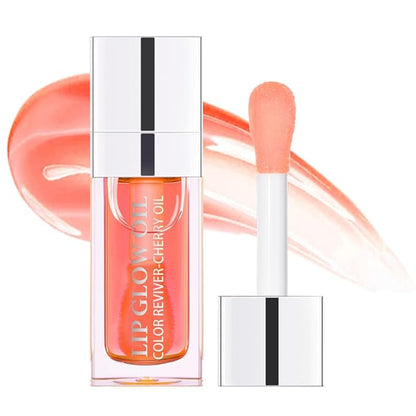 Hydrating Lip Glow Oil, Moisturizing Lip Glow Oil, Lip Plumper Gloss, Transparent Lip Gloss, Lip Oil, Plumping Lip Oil, Lip Balm, Tinted Lip Balm Lip Care (Pink)