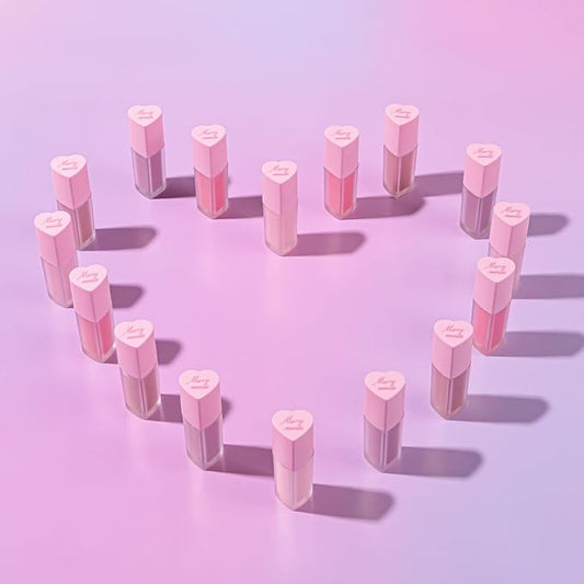Milk Heart Tint Lip & Cheek Stain, Soft Matte, Velvet Finish Lip Color, Creamy Korean Lip Tint for Natural & Vibrant Lips (01 Candy Milk, 1 Count)