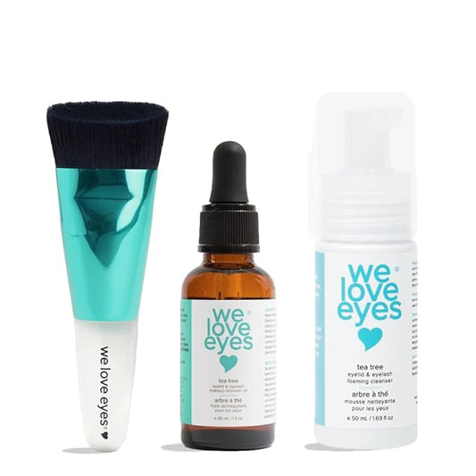 We Love Eyes - Tea Tree Oil Eye Makeup Removal System - Limit unnecessary lash and brow loss when removing eye makeup