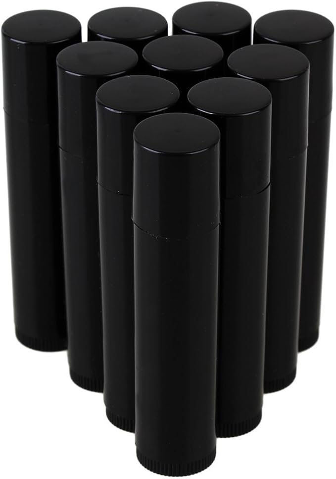 25Pcs 5G 5ML Empty Plastic Lip Balm Tubes Containers Lip Gloss Storage Container (Black)