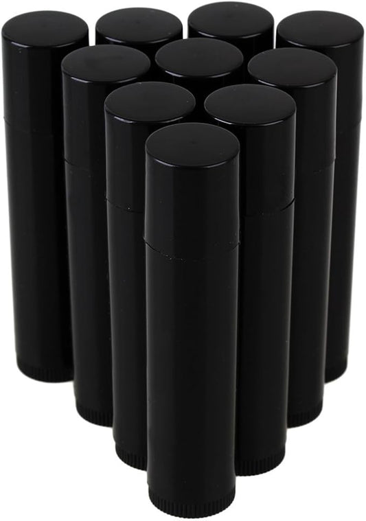 25Pcs 5G 5ML Empty Plastic Lip Balm Tubes Containers Lip Gloss Storage Container (Black)