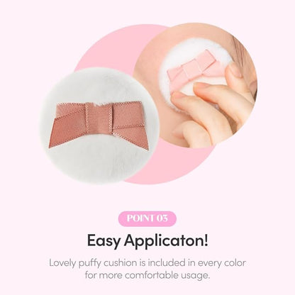 ETUDE Lovely Cookie Blusher - Apricot Peach Mousse 4g | Glowing & Natural Powder Blush with Long-Lasting Sebum Control | Easy Application | Korean Makeup, Perfect for Gift