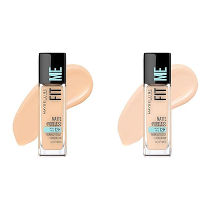 Maybelline Fit Me Matte + Poreless Liquid Foundation Classic Ivory & Natural Ivory 1 Count Bundle