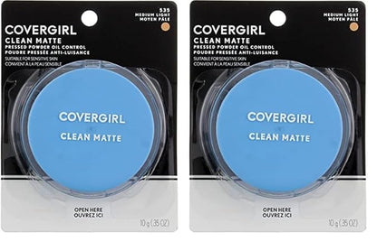 COVERGIRL Clean Matte Pressed Powder Medium Light, .35 Ounce (packaging may vary) (Pack of 2)