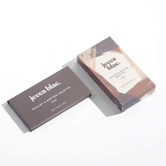 Jecca Blac Sculpt and Soften Contour Palette, Creamy Formula with Natural Finish, Medium Coverage, Gender Neutral and LGBTIQA+ Inclusive Make Up, Dark, 0.42 oz