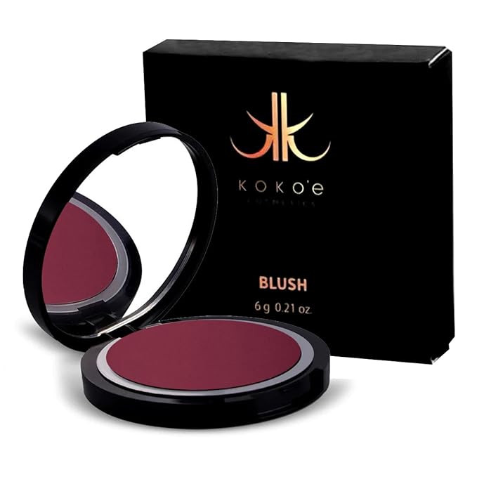 Koko'e Cosmetics Blush powder Makeup, Fresh Glow & Long-Lasting, face makeup (Burgundy)