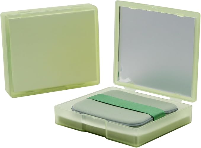 200 Oil Blotting Sheets With Mirror & Puff - Portable Oil Control Film for Face, Not Destroy Base Makeup - Oil Absorbing Sheets for Women & Men On The Go (Green Tea)