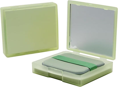 200 Oil Blotting Sheets With Mirror & Puff - Portable Oil Control Film for Face, Not Destroy Base Makeup - Oil Absorbing Sheets for Women & Men On The Go (Green Tea)