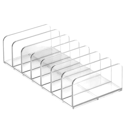 1 Piece 7-Section Acrylic Eyeshadow Organizer Cosmetic Makeup Palette Organizer Divided Makeup Organizer Eyeshadow Contour Blush Holder for Eyeshadow Palettes Blush Face Powder, Small, Clear