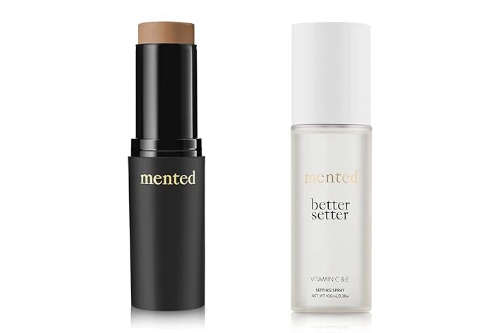 Mented Cosmetics Foundation Stick & Better Setter Setting Spray Bundle - T10 Light Tan with Neutral Undertones
