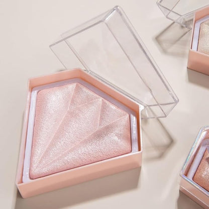 Pink Highlighter Makeup Palette, Face Highlighter Palette Glitter Highlighter Palette Shimmer Highlighter Powder for Face Cheek Illuminator Iluminadores de Maquillaje(03)