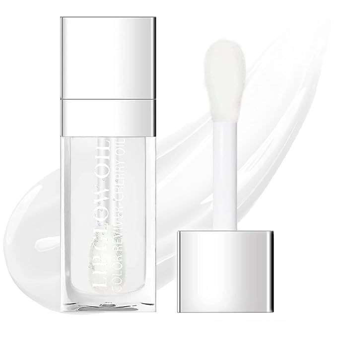 Lip Oil Hydrating Tinted Lip Balm, Plump Lip Gloss Lip Care Transparent Toot Lip Oil Tinted (004# Transparent)