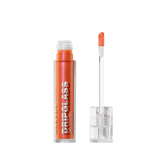 Morphe Dripglass High Shine Lip Gloss - Glazed, Semi-Sheer & Nourishing Lip Makeup - Buildable Formula Infused with Plant-Derived Squalane & Vitamin E - Peach Prism (0.13 oz)