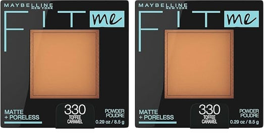 Maybelline Fit Me Matte + Poreless Pressed Face Powder Makeup, Toffee, 1 Count (Pack of 2)