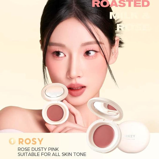 COLORKEY Soft Mist Multi-Purpose Cream, Makeup Blush, Matte Finish, Lips & Cheeks, For Eyes, Moisturizing, Long-Lasting, Non-Sticky(01 ROSY, 2.5g)