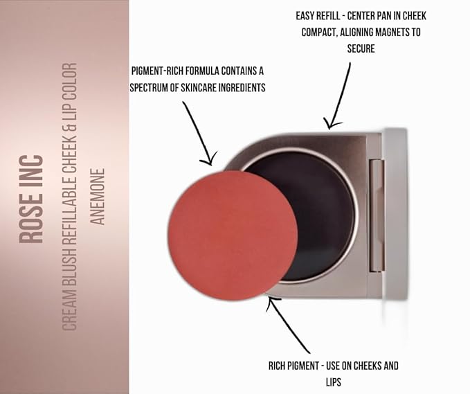 Cream Blush Refillable Cheek & Lip Color Refill (Anemone, 0.15 oz/ 4.5 g Refill)