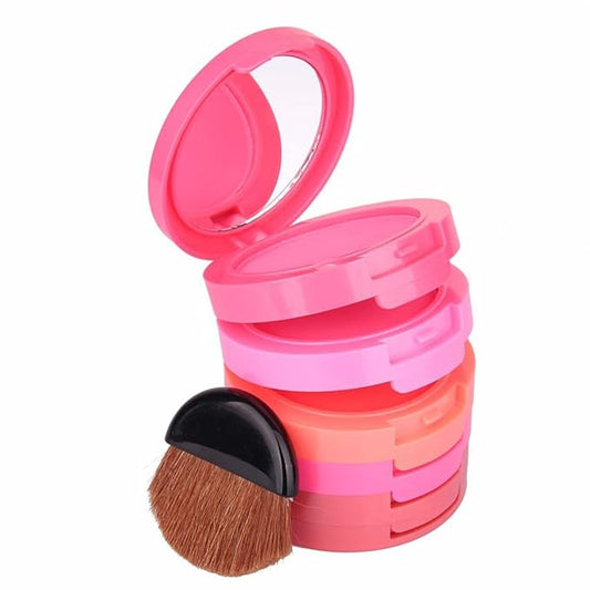 Pure Vie® Professional 5 Layers/Colors Cream Blush Blusher Pressed Face Powder Makeup Palette Contouring Kit - Ideal for Salon and Daily Use