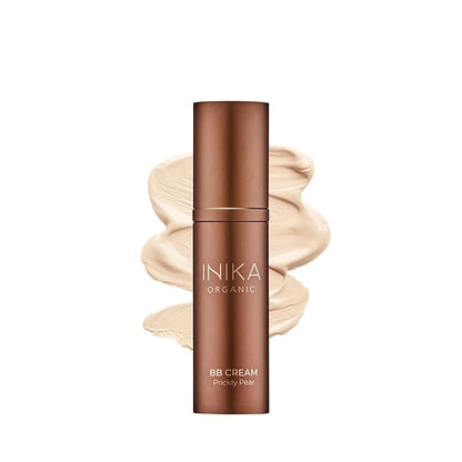 INIKA Organic BB Cream Foundation - Vegan Makeup with Hydrating Prickly Pear, Jojoba, and Pomegranate Seed Oil - Lightweight, Radiant BB Glow for Balanced Skin Tone, Cream, 1 fl oz