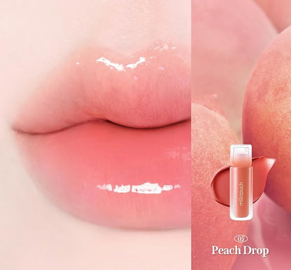 MILKTOUCH Dew Stain Sheer Lip Gloss (05 Peach Drop, 0.14 Fl Oz (Pack of 1))