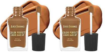 Black Radiance Color Perfect Liquid Full Coverage Foundation Makeup, Rum Spice, 1 Ounce (Pack of 2)