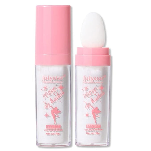 GL-Turelifes Hightlighter Stick Puff Fairy Stick Highlight Powder Glitter Loose Powder Brush Stick Contouring Powder Shimming Powder for Eyes, Face, Body Tiktok Makeup (P01 White)